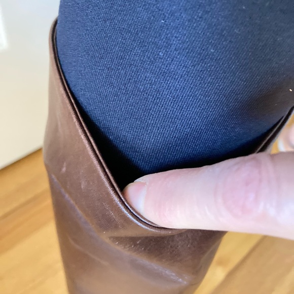 Leather boots Italian made tall boots mid calf slouchy boots brown leather boots - Picture 7 of 15